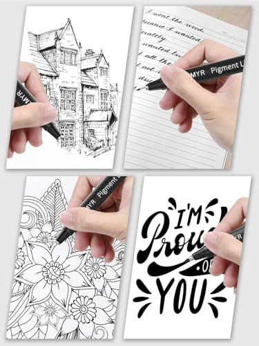KEMYR 4 Pack 0.1 mm Fine Tip Black Fineliner Pens, Waterproof Pigment Ink | AP Certified Micro Drawing Pens With Archival Ink for Illustration, Journaling,Drawing,Sketching,Manga,Artists And Beginners - color: Black Micro Pens 4 PCS,0.1mm, style: 4 PCS,0.