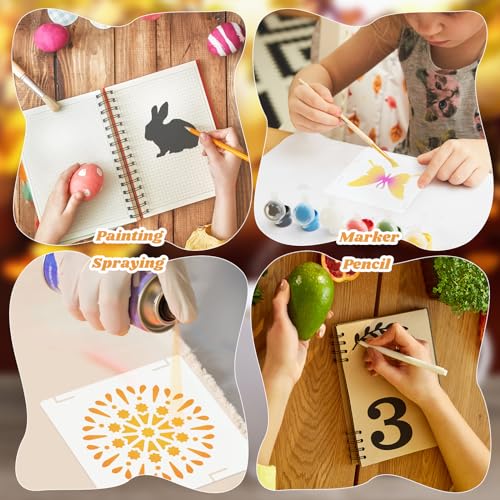 Fainne 100 Pcs 2 Inch Alphabet Stencils Small Stencils for Painting | Reusable Craft Stencils, DIY Scrapbook, Wood Wall Fabric Rock Chalkboard Sign Painting, Home Art Decor Projects - style: Alphabet Style