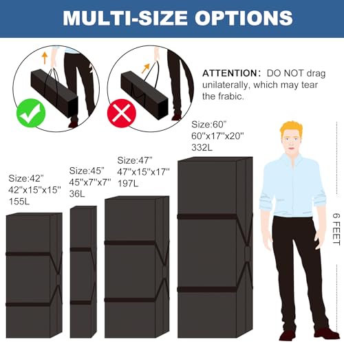 COOLBEBE 45 Inch Tripod Carrying Case - 45x7x7 Inch Storage Bag, Black - size: 45"x 7"x 7"