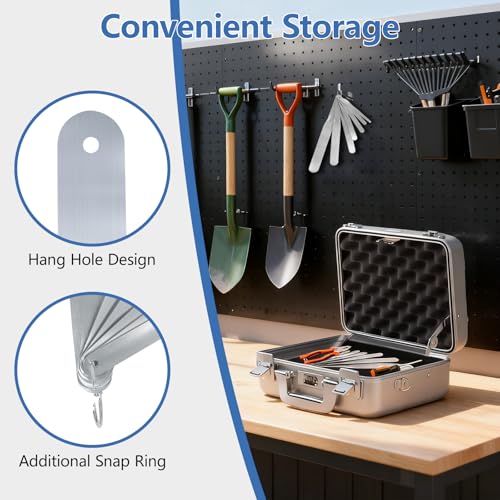 7-Piece Stainless Steel Caulking Tool Kit, Multi-Purpose Caulking Spatula Set, 958-g01 Streamline Caulk Spatula Tools, Professional Caulk Knife Set, Tip Widths from 3/8'' to 1-1/2'' with Hang Holes
