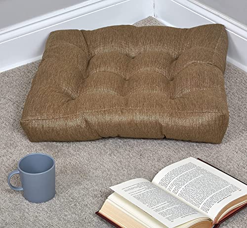 Klear Vu Gripper Non-Slip Floor Cushions for Adults, Extra Thick Square Meditation Pillow, Ideal for Yoga, Seating or Lounging, 21"x21", 1 Count, Gold - color: Gold