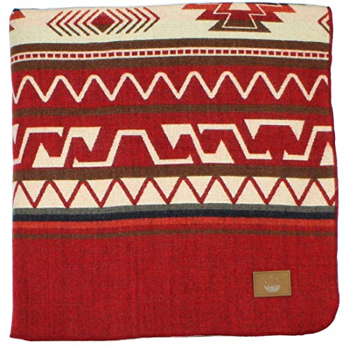 Inca Aztec Throw, Queen, King Blanket | Southwest Indian Navajo Boho Style | Native Cover for Camping, Bedding, Couch, Vanlife | Faux Alpaca, Lightweight, Hypoallergenic (Inti Red, Throw) - color: Inti Red, size: Throw Blanket