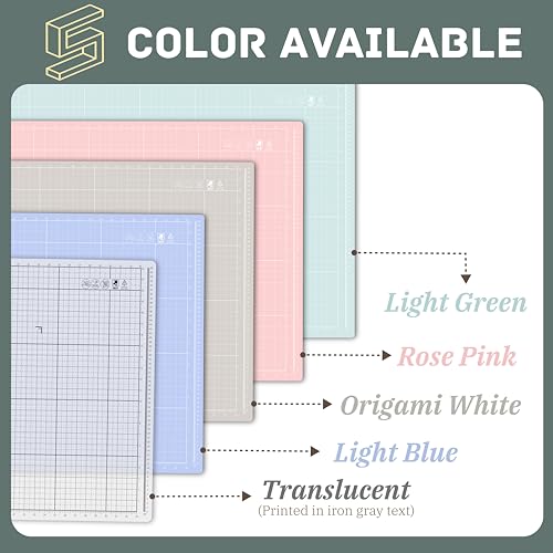 iMAT Flip Cutting Mat Note A1 Foldable Double-Sided Rose Pink | Inch grid front with cm dot back for dual-unit measuring. Large 24" x 36" workspace, ideal for crafts, sewing, and DIY