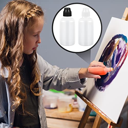 Tessco for you 4 Set 2 Ounce Empty Bingo Daubers Paint Squeeze Bottles for Paint Mop Dauber Bottle Refillable White Black Sponge Tip for Wooden Plastic Board Cloth Marker Pen