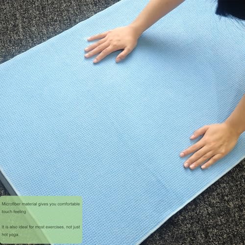 Hot Yoga Mat Towel Non Slip, Anti-Slip Silicone Grip Dot, Waffle Fiber 400GSM,72'' x 25'' Mat Size,Grippy Yoga Mat Cover Keep Mat Cleaning, Summer Workout Hot Exercise,Bikram,Pilates Sweat Absorbent
