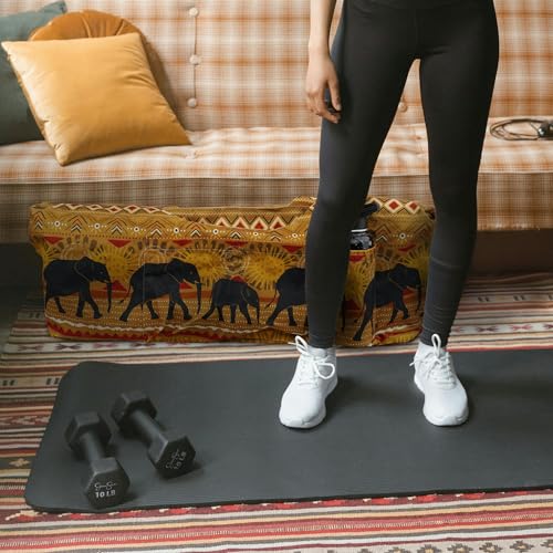 Large Yoga Mat Bag Yoga Bags and Carriers Fits All You Stuff Yoga Tote Bag with Yoga Mat Strap, Elastic Pockets and Zipper Pockets - color: Ginger black