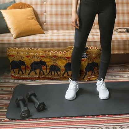 Large Yoga Mat Bag Yoga Bags and Carriers Fits All You Stuff Yoga Tote Bag with Yoga Mat Strap, Elastic Pockets and Zipper Pockets - color: Ginger black