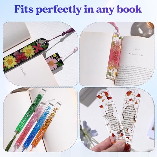 LET'S RESIN Bookmark Silicone Molds Set - 3 Shapes with 20Pcs Tassels - size: 3 style