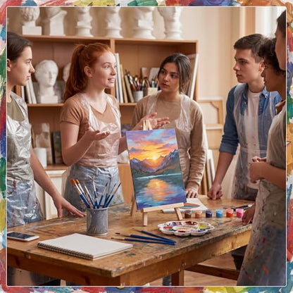 Engrowtic 160 Pcs 20 Set Paint and Sip Kit for Adult Include Blank Mini Canvas Boards Wooden Easels Painting Strips Brushes Palettes Disposable Aprons for Party Paint and Sip Date Night Kits