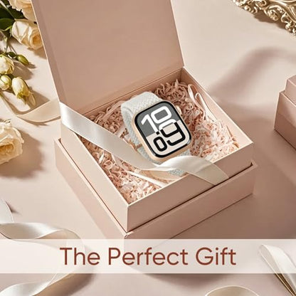Braided Stretchy Nylon Band Compatible for Apple Watch Bands Women Men - color: Starlight, size: 38mm/40mm/41mm/42mm