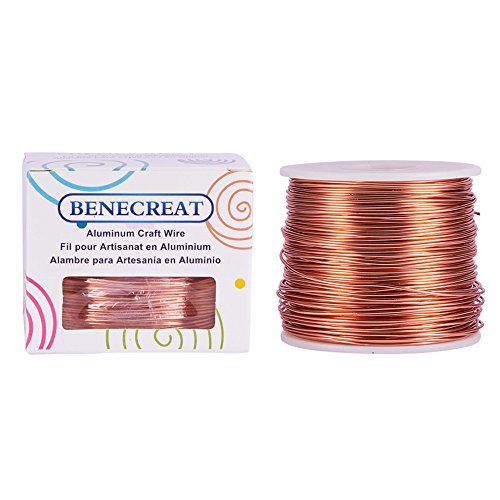 BENECREAT 17 Gauge Jewelry Craft Aluminum Wire 380 Feet Bendable Metal Sculpting Wire for Craft Floral Model Skeleton Making, Copper Tone - color: Copper, size: 17 Gauge