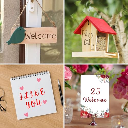Eageus 8 Pcs Metal Letter Stencils Wood Burning Stencil Lettering Stencils, Small Reusable Alphabet Painting Template for Carving Drawing Engraving Journal Pyrography Craft(Letter Style) - style: Letter Style