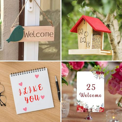 Eageus 8 Pcs Metal Letter Stencils Wood Burning Stencil Lettering Stencils, Small Reusable Alphabet Painting Template for Carving Drawing Engraving Journal Pyrography Craft(Letter Style) - style: Letter Style