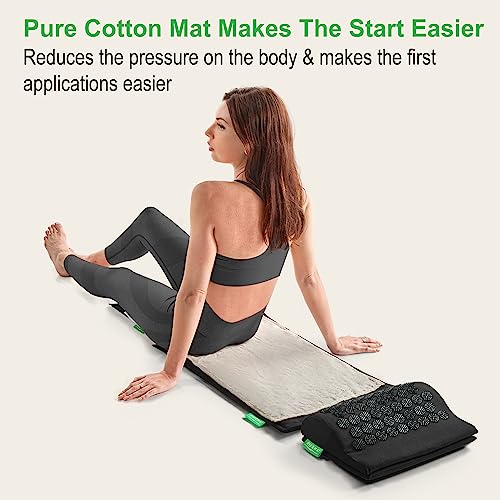 Acupressure Mat and Pillow Set - Full Body Acupuncture Mat | Premium Eco-Friendly Linen and Coconut Fiber Mat. Ideal for Full Body Pain Relief, Stress Reduction & Muscle Relaxation - size: XL-5Piece