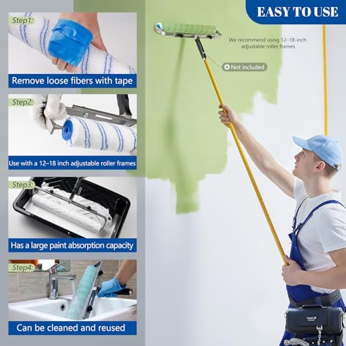 18 Inch Microfiber Paint Roller Covers, 3/8" Nap, 2 Pack - size: 18 Inch Paint Roller Kit, 2 Pack