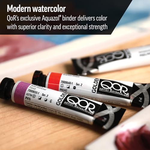 GOLDEN QoR Artist Watercolors, Cadmium Yellow Medium, 11 ml Tube, Professional Watercolor Paint, Semi-Transparent - color: Cadmium Yellow Medium