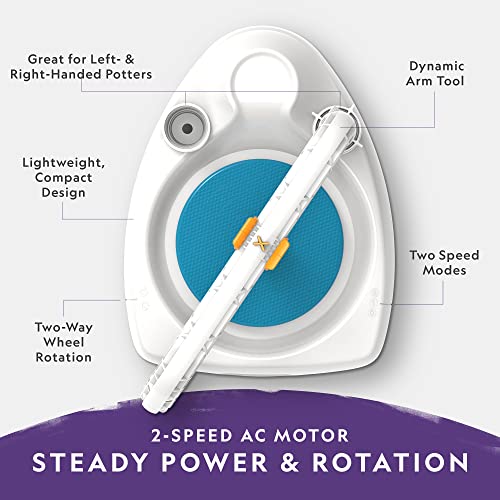 National Geographic Pottery Wheel for Kids Complete Beginner Kit | 2-Speed Electric Motor, 2 Lbs. Air-Dry Clay, Sculpting Tools, Paints and Apron, Creative Craft Toy, Birthday Gift - style: Starter Pottery Wheel