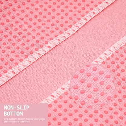 Eunzel Hot Yoga Towel - Microfiber Non Slip Yoga Mat Towel with Grip Dot Sweat Absorbent Towel for Hot Yoga, Pilates and Fitness 72" x 24", Pink/White - color: Pink/White