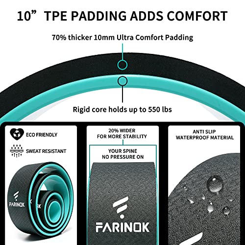 Yoga Wheel Set of 3+1, Upgraded 10MM Thick Back Wheels for Pain Relief - style: SET OF 4
