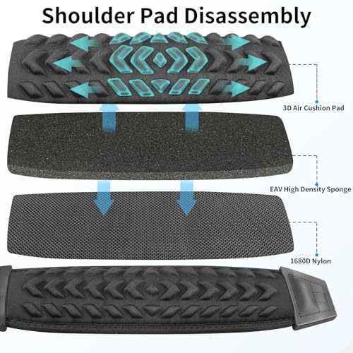 FIEIL 3D Air Cushion Ultra Comfortable Bag Strap, 67" Thicken Shoulder Strap with Double Adjustable Buckles and Metal Hooks, Ideal for Laptop Messenger Bag/Crossbody Bag(Reduced Stress)