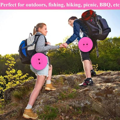 Fishboy Upgraded Collapsible Stool, 400lbs Max Weight, Lightweight But Sturdy, Portable Retractable Folding Telescoping Foldable Camping Stool for Adults Outdoor Fishing Hiking BBQ - color: All Purple Pink