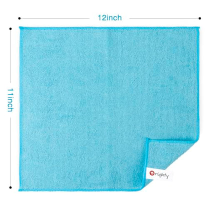 Orighty Microfiber Cleaning Cloth, Cleaning Rags, 12 Pack, 12x11 in, Blue - color: Blue, size: 12 Pack