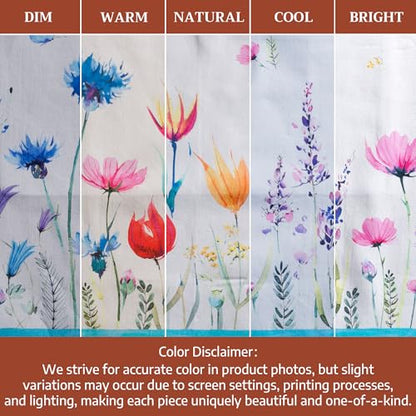Maison d' Hermine Aprons for women with Pocket 100% Cotton (27.50"x31.50") | Adjustable Neck Strap & long ties Apron Men Chef Wedding Cooking Gardening Server Maid - color: 068 - Flower in the Field
