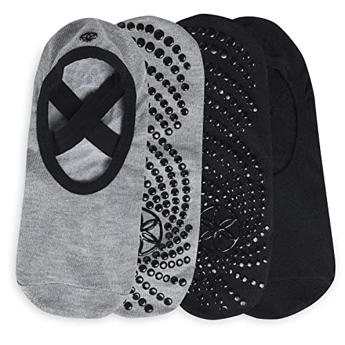 Gaiam Grippy Studio Yoga Socks, Non-Slip, Open-Toe, One Size - color: Dovetail 2-pack, size: One Size