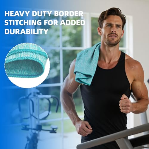 4 Pack Microfiber Towel Quick Dry Set - Super Absorbent Gym Towels Lightweight Hot Yoga Towel Fast Drying Travel Towels for Workout Sports Exercise-Home Gym Accessories for Men & Women