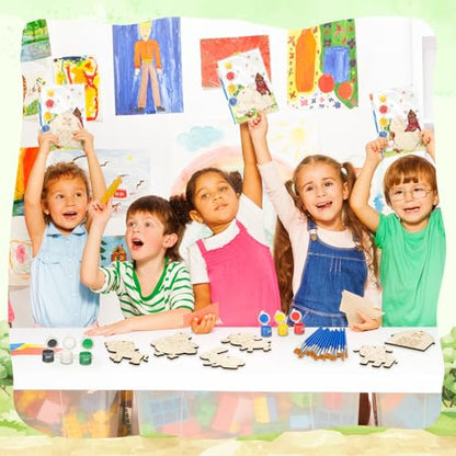 24 Pcs Farm Animals Party Favors Wooden Paint Craft Kits | Farm Theme Birthday DIY Activity, Animal Shapes with Barn,Organza Bags for Goodie Bag Fillers - style: Farm Animal