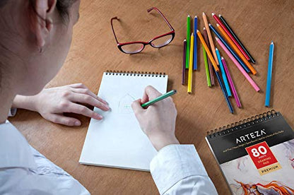 ARTEZA Drawing Paper Pad, 9 x 12 Inches, Pack of 1, 80 Sheets, Spiral Bound Artist Drawing Books, Durable Acid Free White Sketch Paper - size: 9 x 12 (Pack of 1)