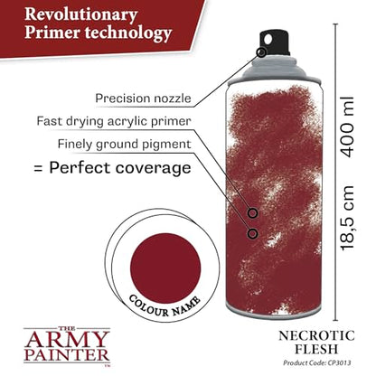 The Army Painter, Colour Primer Necrotic Flesh, 400 ml acrylic spray | Spray Paint Basecoat for Miniature Model Undercoat Priming, Plastic Wargames, DnD & Warhammer - color: Necrotic Flesh