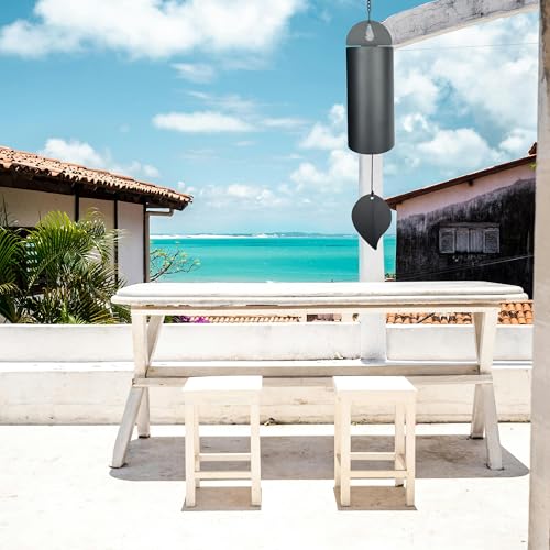Deep Resonance Serenity Bell, Large Deep Tone Wind Chimes for Outside - size: Black