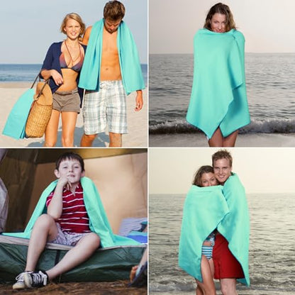 Microfiber Towel for Body,Microfiber Beach Towel,BackpackingTowel,Camping Towels Lightweight,Soft Compact Lightweight Quick Dry Fitness Hiking Yoga Camping TravelTowel - color: Green
