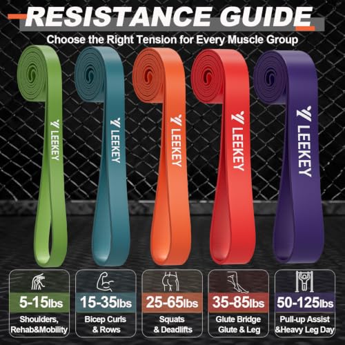 Resistance Bands for Pull Up Assist, Stretch Bands & Exercise Workout Set - color: 5-125LB Candy Color