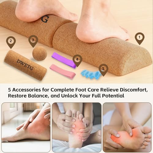 Premium Cork Balance Board for Foot Recovery & Mobility, Professional Foot Strengthening & Balance Training Kit for Plantar Fasciitis Relief, Physical Therapy & Stability - size: Full Premium Kit