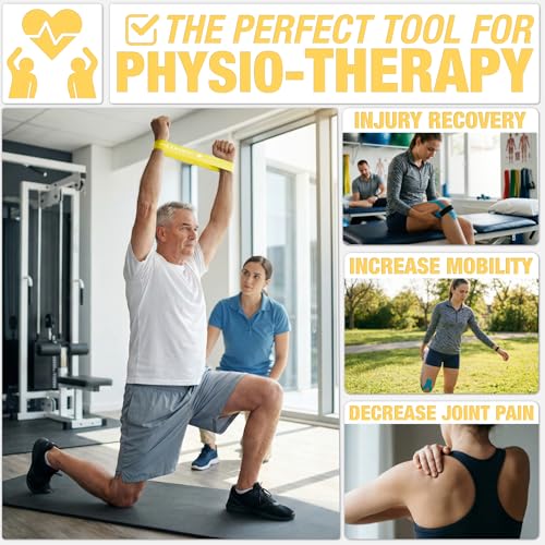 Lebert Mini Resistance Bands – 5 or 10 Pack Loop Bands - color: b) Yelow 10 Pack