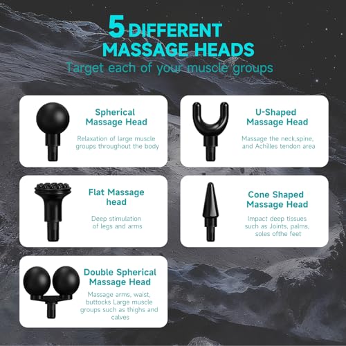Massage Gun With Extended Handle, Back Massager Tool, U-Shaped Massager