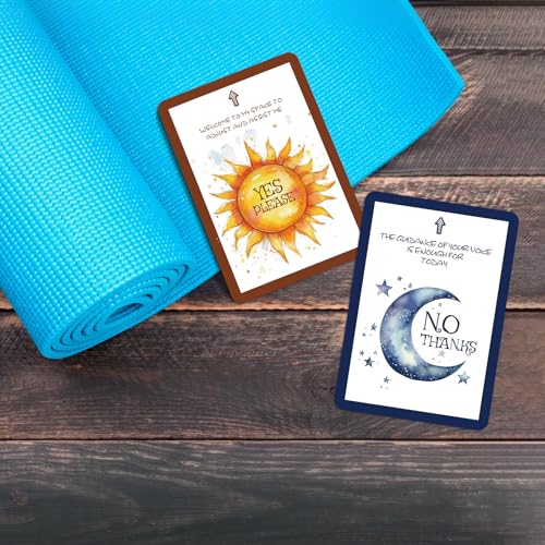 Rounded Corners Yoga Consent Cards,20 Pcs Double-Sided Assist Cards for Yoga Teachers, Pilates and Dance,Yes or No Adjust Cards(7 * 10cm)