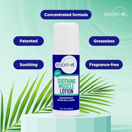 EPSOM-IT Soothing Muscle Roll On Magnesium Lotion, Epsom Salt, Arnica, 2 Pk - size: 3 Fl Oz (Pack of 2)