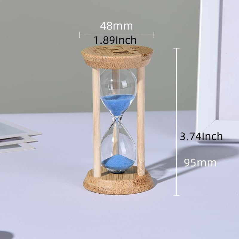 Mini Wooden Sand Timers,100% Bamboo Hourglass Sand Timers 2Min Sandglass Timer for Toothbrush Timer Games Classroom Home Office Cooking（Blue+2Min） - color: Blue, size: 2Min