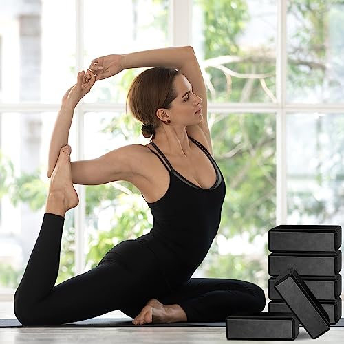 20 Pcs Yoga Blocks Pack High Density EVA Foam Non Slip Black
