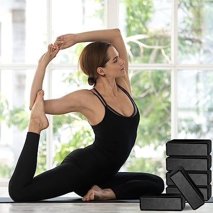20 Pcs Yoga Blocks Pack High Density EVA Foam Non Slip Black