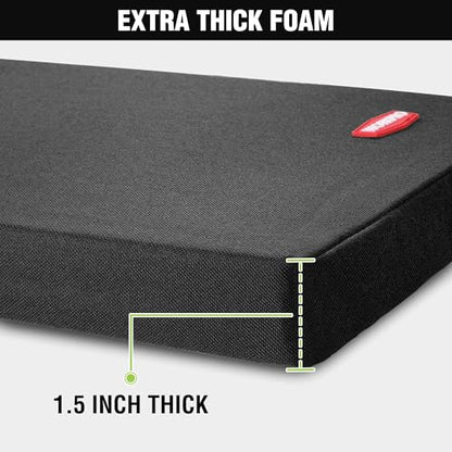 WORKPRO 17" Kneeling Pad with Removable Cover, Black - color: Black