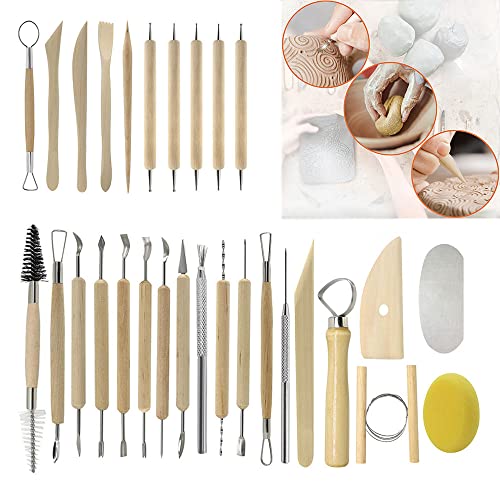 Clay Tools 40PCS Pottery Tools Clay Sculpting Tools Polymer Clay Tools Kit Ceramic Tools for DIY Handcraft Modeling Clay Carving Tools Set - color: 40PCS