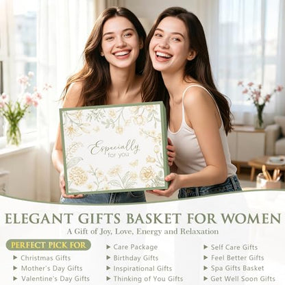 Birthday Gifts for Women Mom Get Well Soon Gift Baskets Self Care Package - color: Sage Green-bergamot Jasmine