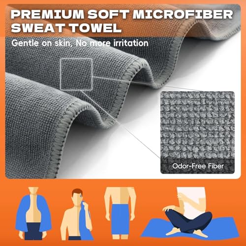 Microfiber Sweat Towel, Quick Dry 3 Pack 27x55 in - color: Gray, size: 27 inch X 55 inch