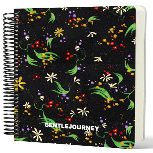 Hardcover Sketchbook,7.2"x8.3"Spiral Bound Drawing Pad,Noir Starflora | 150gsm(92lb)Acid-Free Thick Paper,Blank Art Journal for Adults,Artists&Beginners,Ideal for Sketching,Doodling and Mixed Media - color: noir starflora