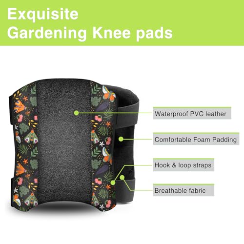Garden Knee Pads for Women, Lightweight Waterproof KneePads for Gardening, Anti Slip Leather Foam Padding Kneeling Pads for Flooring and Carpet Cleaning, House work, Gardening Maintain, Knee Protector, Butterfly - color: Butterfly, size: 1 Pair