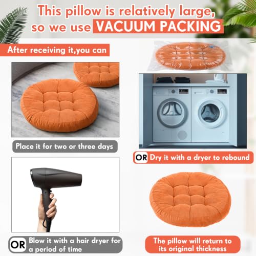 Jerify Autumn Colors 4 Pcs Large Floor Pillow Cushion,Round 22 x 22 | Round Square Flexible Seating Floor Meditation Pillow for Classroom Adult Picnic Party Learning Daycare School Reading Corner - color: Autumn Colors, size: Round 22 x 22